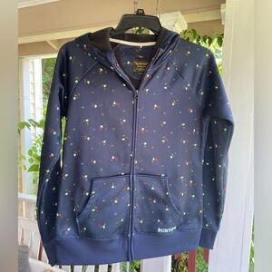 Burton size large Navy hoodie with flower accents